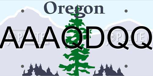 AAAQDQQ Oregon License Plate