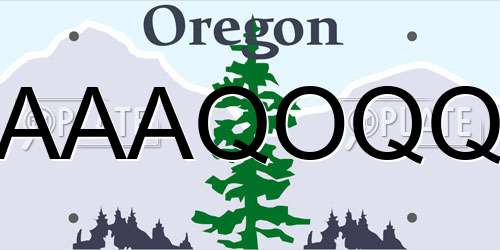 AAAQOQQ Oregon License Plate