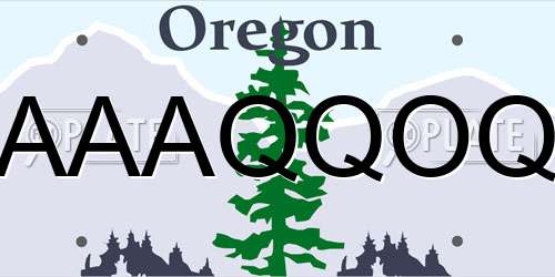 AAAQQOQ Oregon License Plate