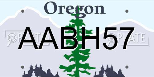 AABH57 Oregon License Plate