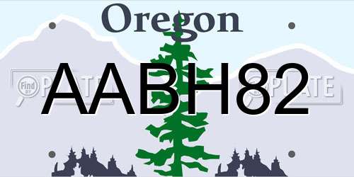AABH82 Oregon License Plate