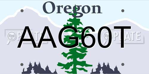 AAG60T Oregon License Plate