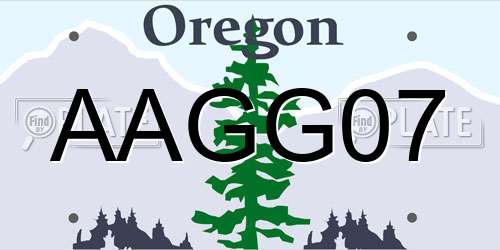 AAGG07 Oregon License Plate