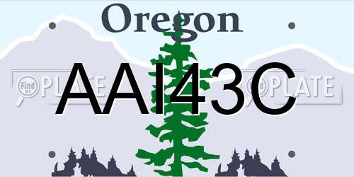 AAI43C Oregon License Plate
