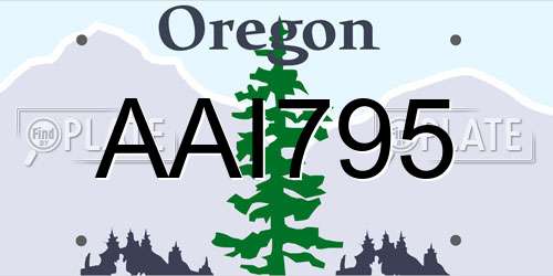 AAI795 Oregon License Plate