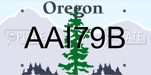 AAI79B Oregon License Plate