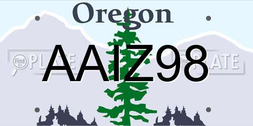 AAIZ98 Oregon License Plate