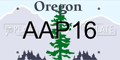 AAP16 Oregon License Plate