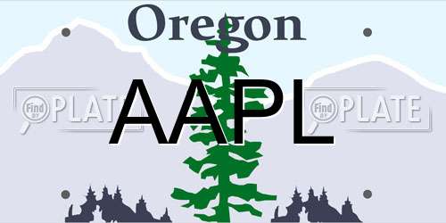 AAPL Oregon License Plate