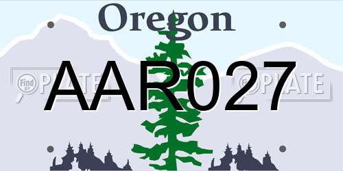 AAR027 Oregon License Plate