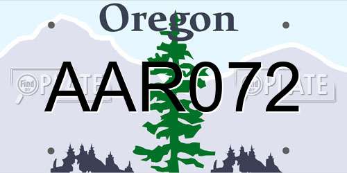 AAR072 Oregon License Plate