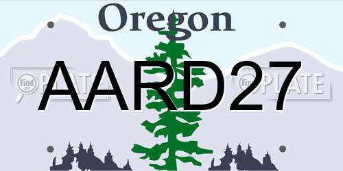 AARD27 Oregon License Plate