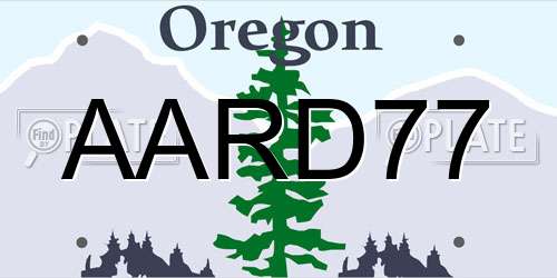 AARD77 Oregon License Plate