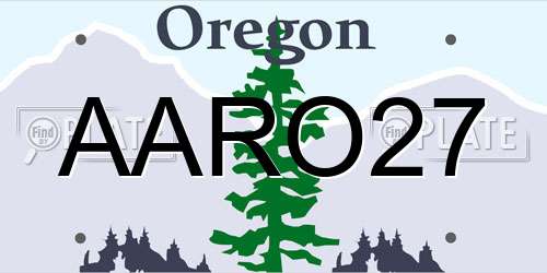 AARO27 Oregon License Plate