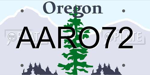 AARO72 Oregon License Plate