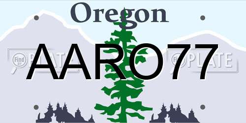 AARO77 Oregon License Plate