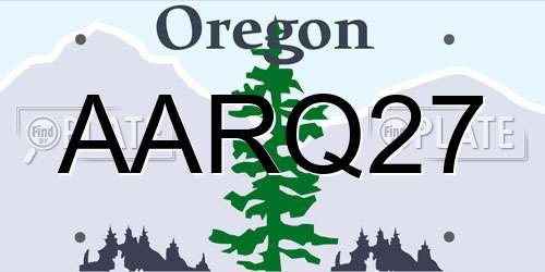 AARQ27 Oregon License Plate