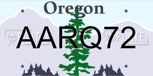 AARQ72 Oregon License Plate