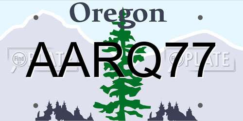 AARQ77 Oregon License Plate