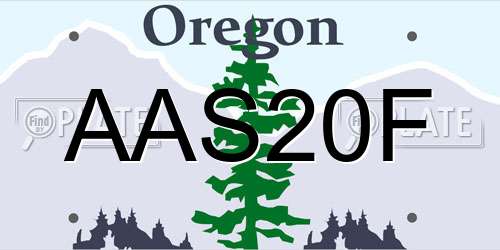 AAS20F Oregon License Plate