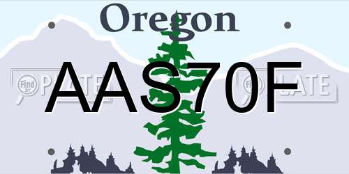AAS70F Oregon License Plate