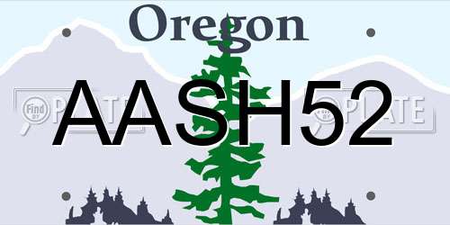 AASH52 Oregon License Plate