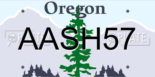 AASH57 Oregon License Plate