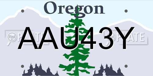 AAU43Y Oregon License Plate