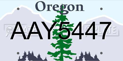 AAY5447 Oregon License Plate
