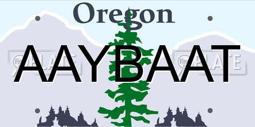 AAYBAAT Oregon License Plate
