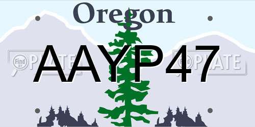 AAYP47 Oregon License Plate