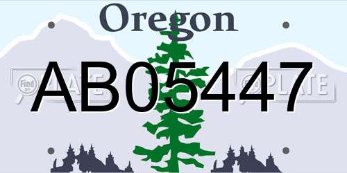 AB05447 Oregon License Plate
