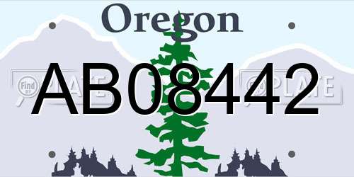 AB08442 Oregon License Plate