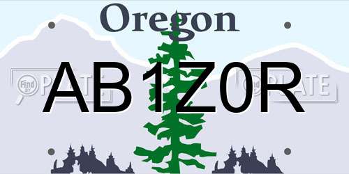 AB1Z0R Oregon License Plate