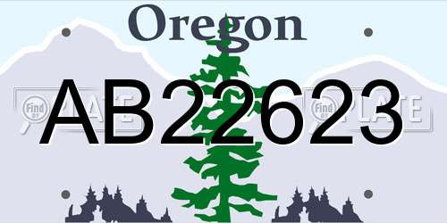 AB22623 Oregon License Plate