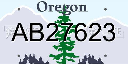 AB27623 Oregon License Plate