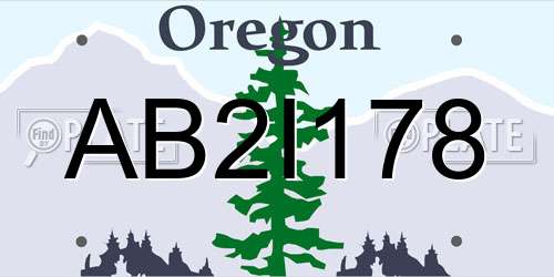 AB2I178 Oregon License Plate