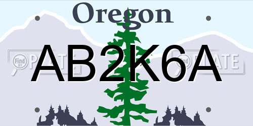 AB2K6A Oregon License Plate