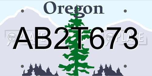 AB2T673 Oregon License Plate