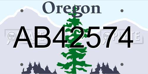 AB42574 Oregon License Plate
