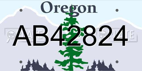 AB42824 Oregon License Plate