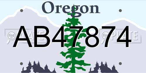 AB47874 Oregon License Plate