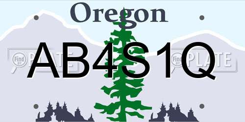 AB4S1Q Oregon License Plate