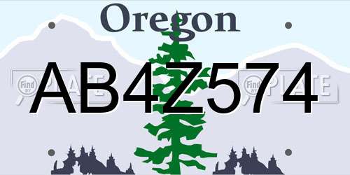 AB4Z574 Oregon License Plate