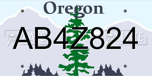 AB4Z824 Oregon License Plate