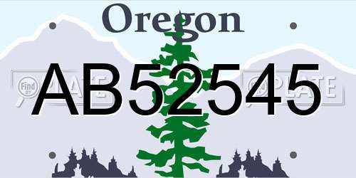 AB52545 Oregon License Plate