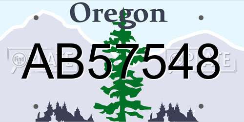 AB57548 Oregon License Plate