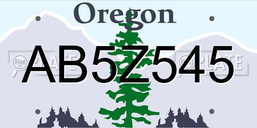 AB5Z545 Oregon License Plate