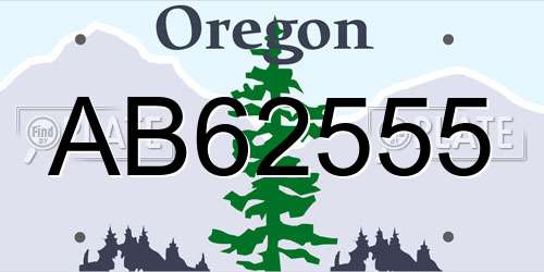 AB62555 Oregon License Plate