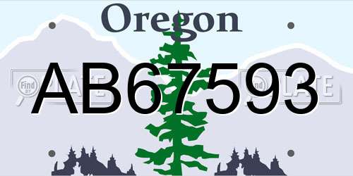 AB67593 Oregon License Plate